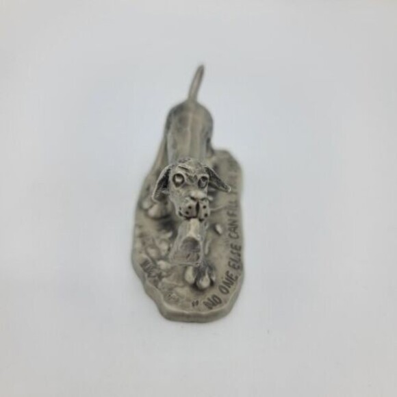 Pewter Dog With Shoe Figurine Little Gallery Hallmark Signed Kraczkowski 1975 - Picture 6 of 9